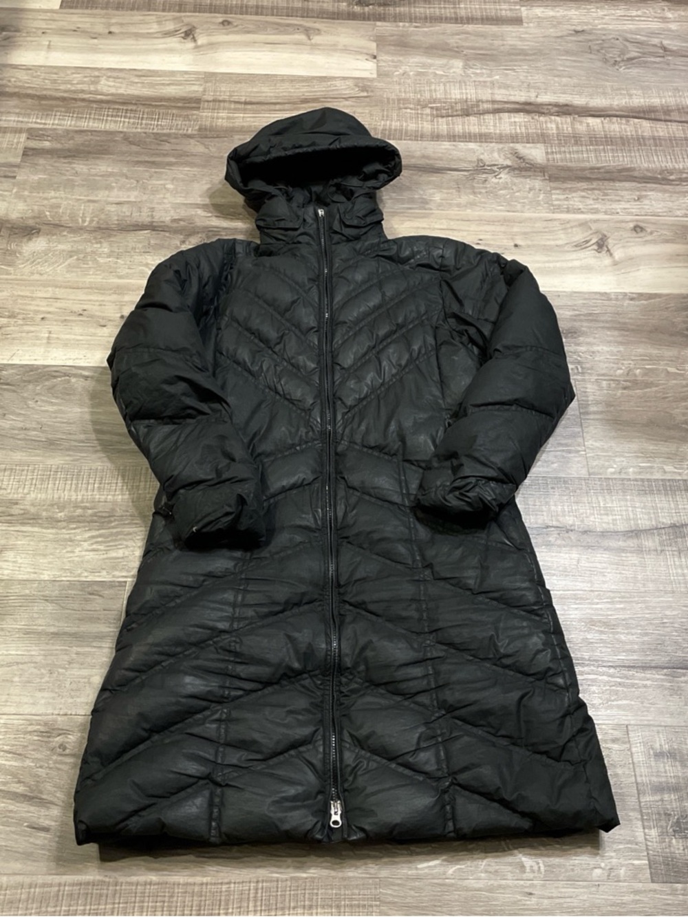 Patagonia Black Hooded Long Puffer Coat